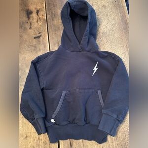GUC Childhoods Clothing Lightning Bolt Vintage Hoodie in Navy Size 3T.